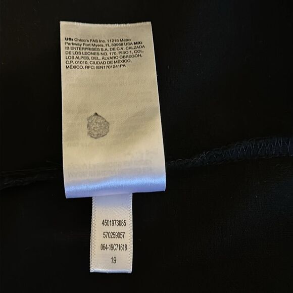 Chico’s Button-Shoulder Long Sleeve Drawstring Bottom Crewneck Shirt Black 20/22 - Picture 12 of 12